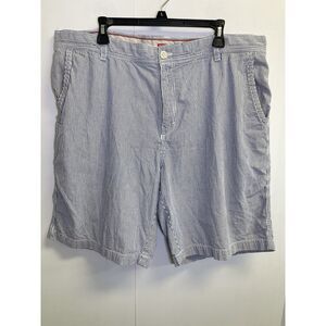 Izod Men's Size 40 Blue Striped‎ Seersucker Bermuda Shorts 10" Inseam Cotton